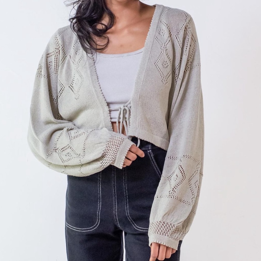 New! Wyllis crochet chopped cardigan